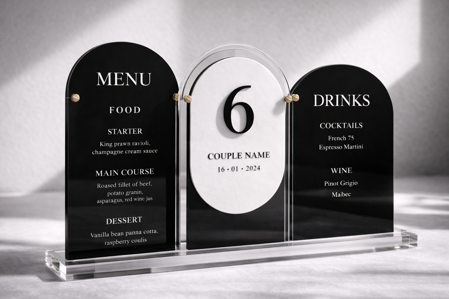 Monochrome Menu Trio