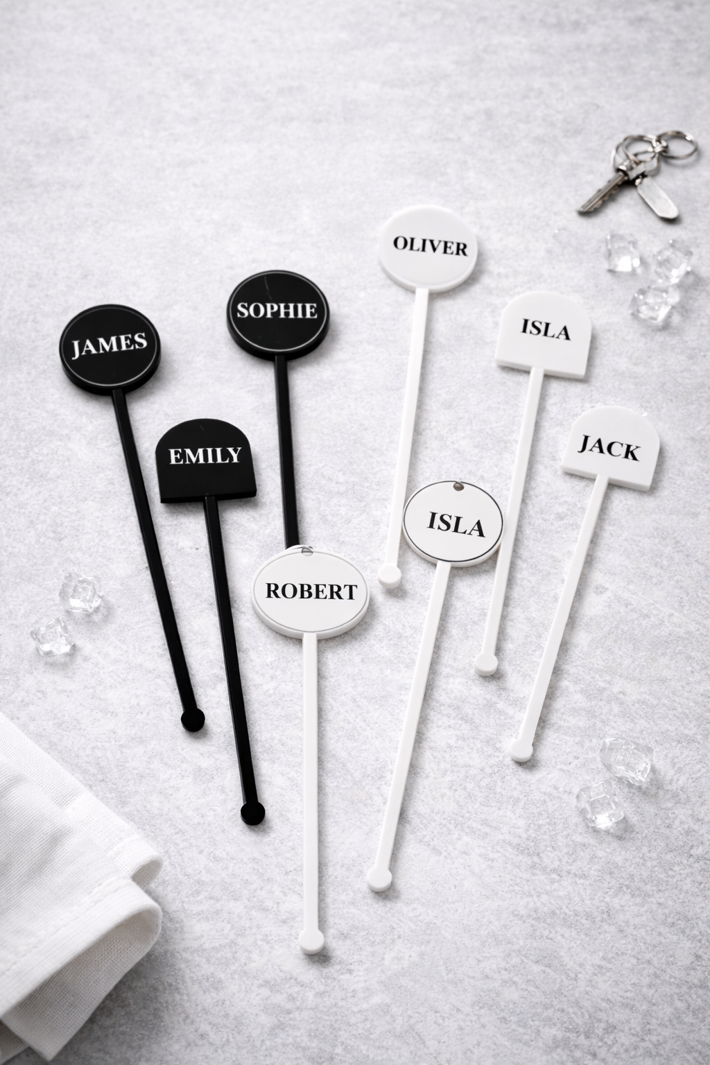 Monochrome Drink Stirrers